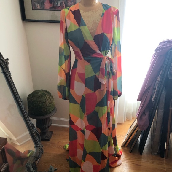 Anthropologie stunning mod wrap maxi dress S - Picture 4 of 11